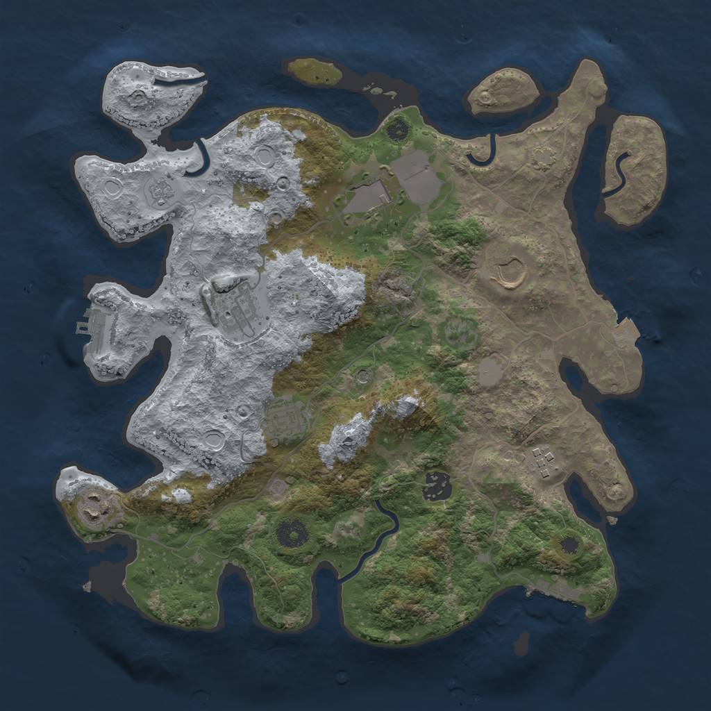 Rust Map: Procedural Map, Size: 3500, Seed: 89742378, 15 Monuments