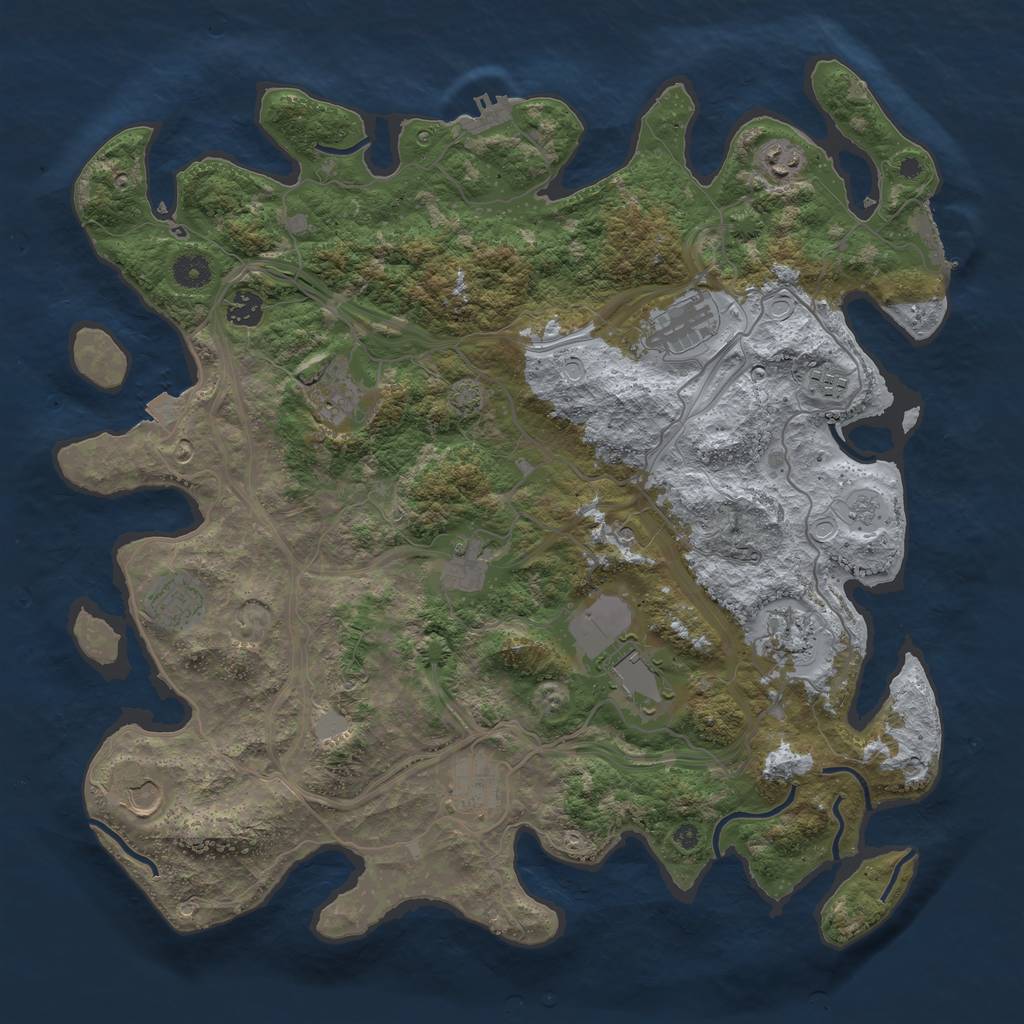 Rust Map: Procedural Map, Size: 4250, Seed: 1882173758, 19 Monuments