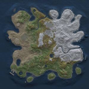 Thumbnail Rust Map: Procedural Map, Size: 3500, Seed: 2122227, 11 Monuments