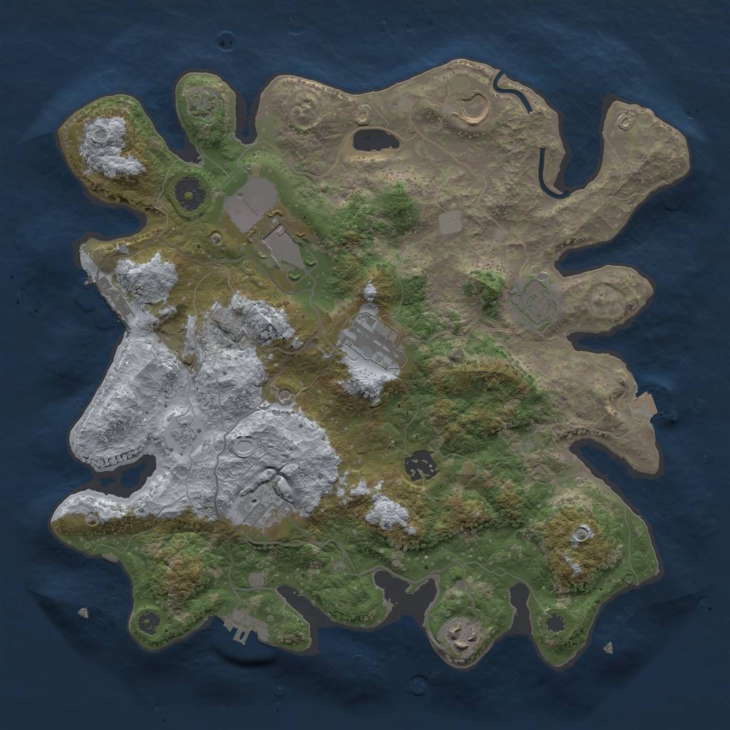 Rust Map: Procedural Map, Size: 3500, Seed: 73572952, 15 Monuments