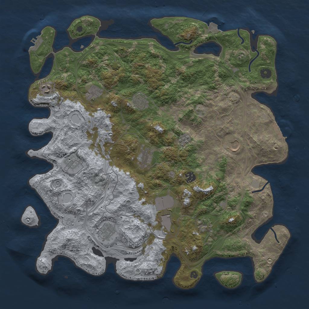 Rust Map: Procedural Map, Size: 4250, Seed: 88924578, 19 Monuments