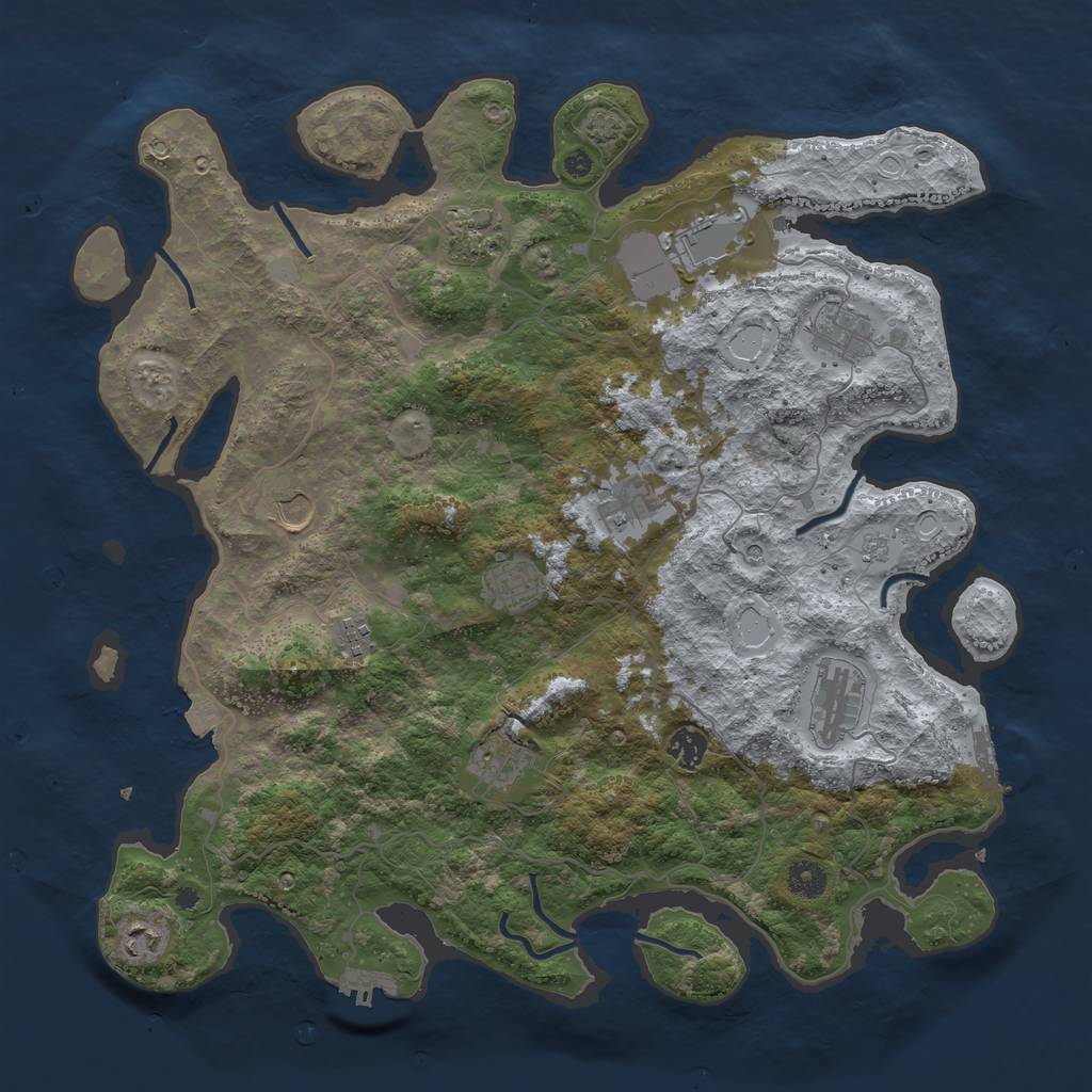 Rust Map: Procedural Map, Size: 4200, Seed: 1335070123, 19 Monuments