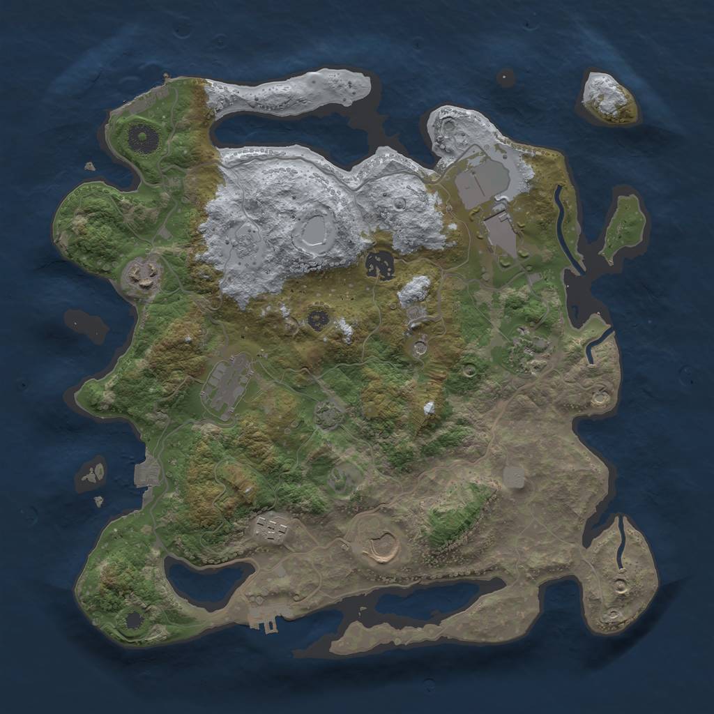 Rust Map: Procedural Map, Size: 3500, Seed: 781844748, 15 Monuments