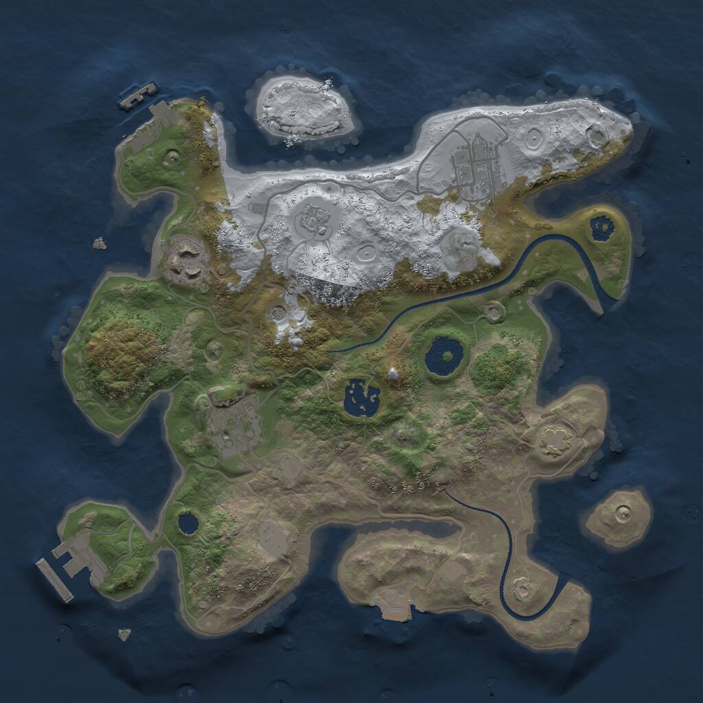 Rust Map: Procedural Map, Size: 2800, Seed: 752391226, 10 Monuments