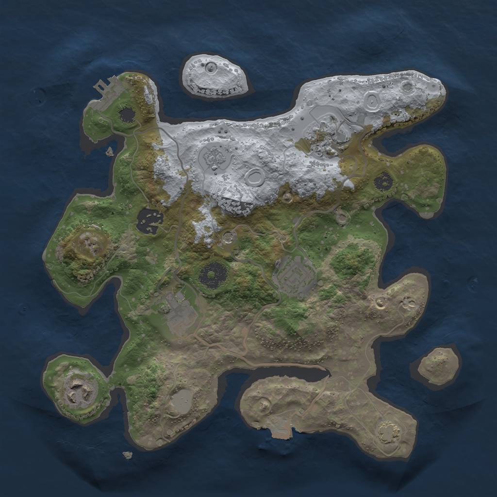 Rust Map: Procedural Map, Size: 2800, Seed: 752391226, 12 Monuments