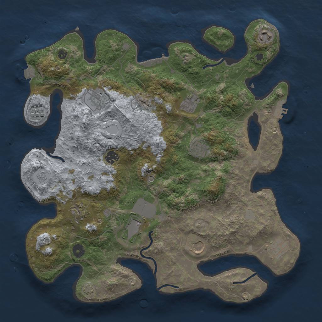 Rust Map: Procedural Map, Size: 3750, Seed: 357538, 18 Monuments