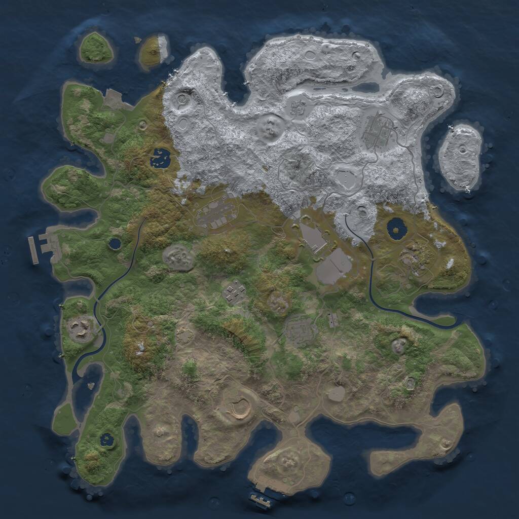 Rust Map: Procedural Map, Size: 3750, Seed: 478585, 15 Monuments