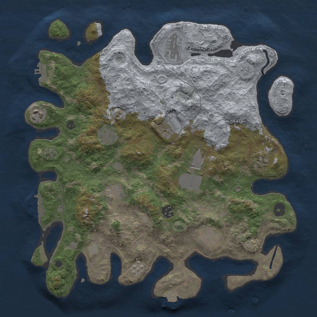 Rust Map: Procedural Map, Size: 3750, Seed: 478585, 18 Monuments