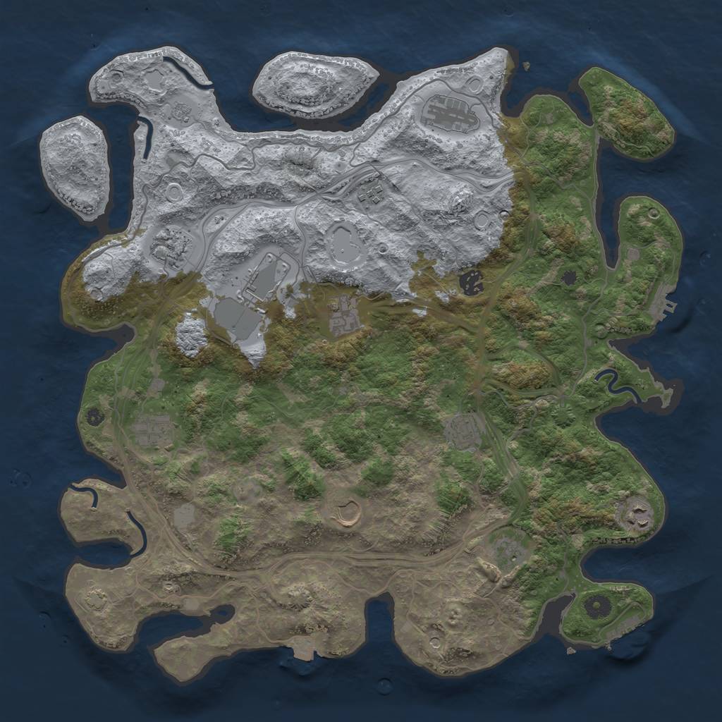 Rust Map: Procedural Map, Size: 4250, Seed: 711498981, 19 Monuments