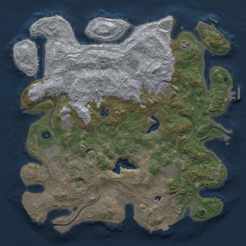 Rust Map: Procedural Map, Size: 4250, Seed: 711498981, 15 Monuments