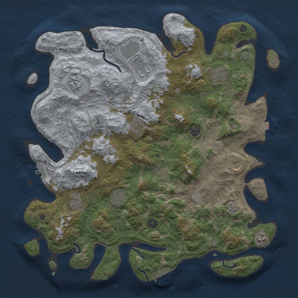 Rust Map: Procedural Map, Size: 4300, Seed: 72932718, 18 Monuments