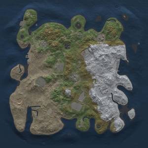 Thumbnail Rust Map: Procedural Map, Size: 3600, Seed: 9702417, 17 Monuments