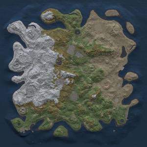 Thumbnail Rust Map: Procedural Map, Size: 4100, Seed: 57245841, 18 Monuments