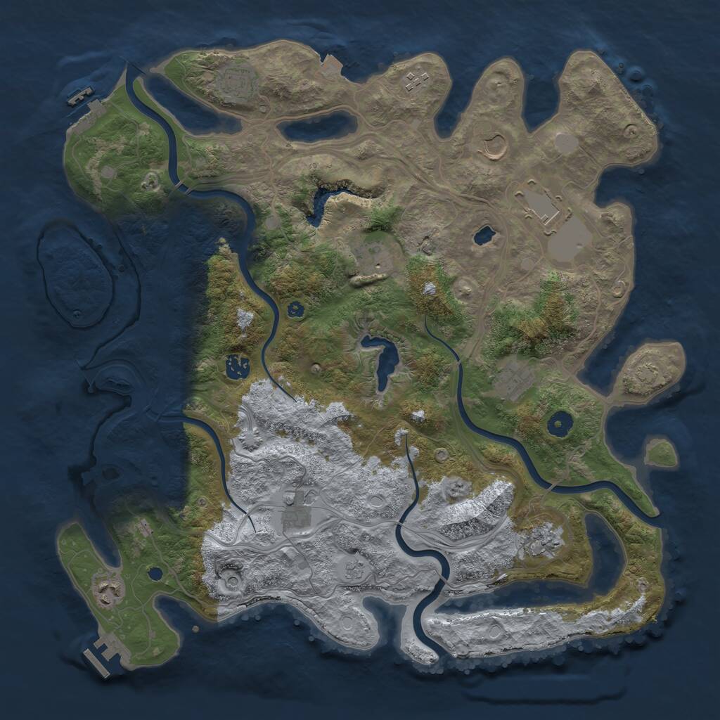Rust Map: Procedural Map, Size: 4250, Seed: 1456752489, 16 Monuments