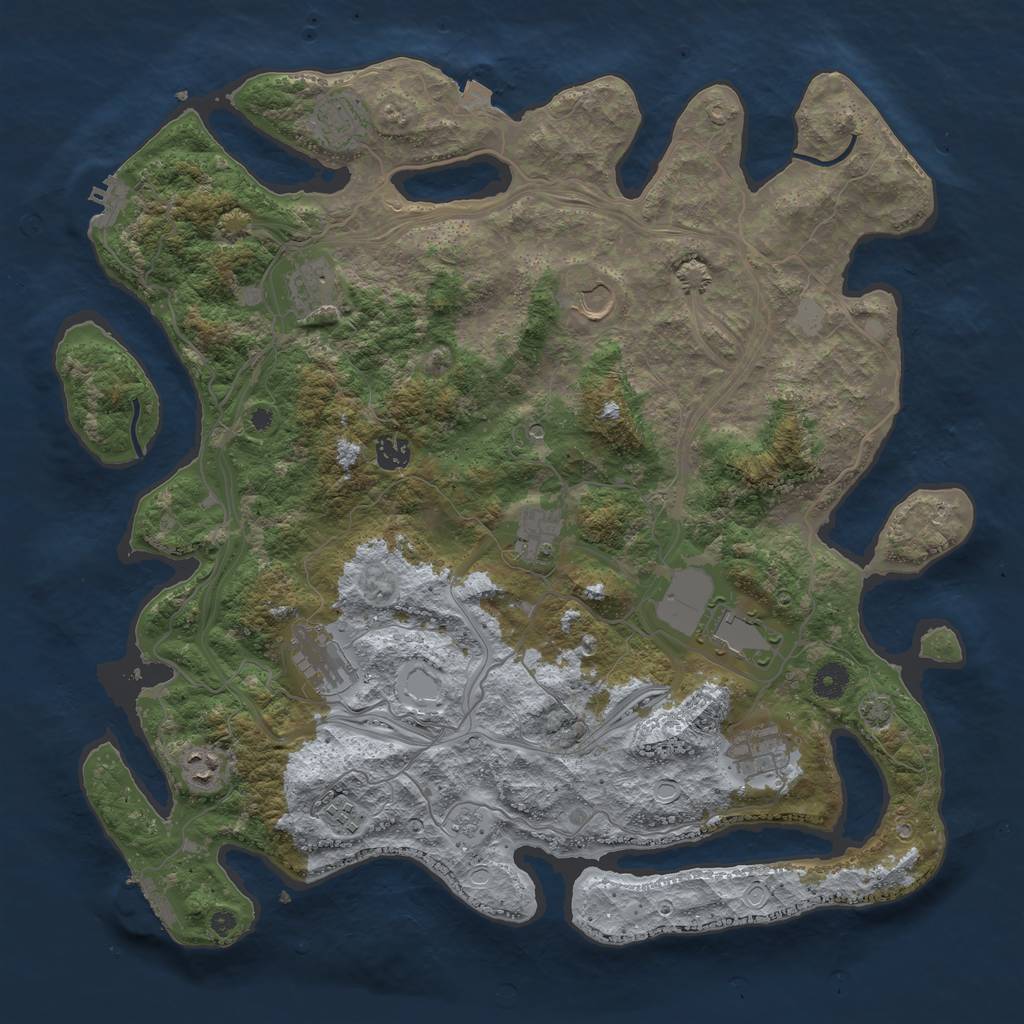 Rust Map: Procedural Map, Size: 4250, Seed: 1456752489, 18 Monuments