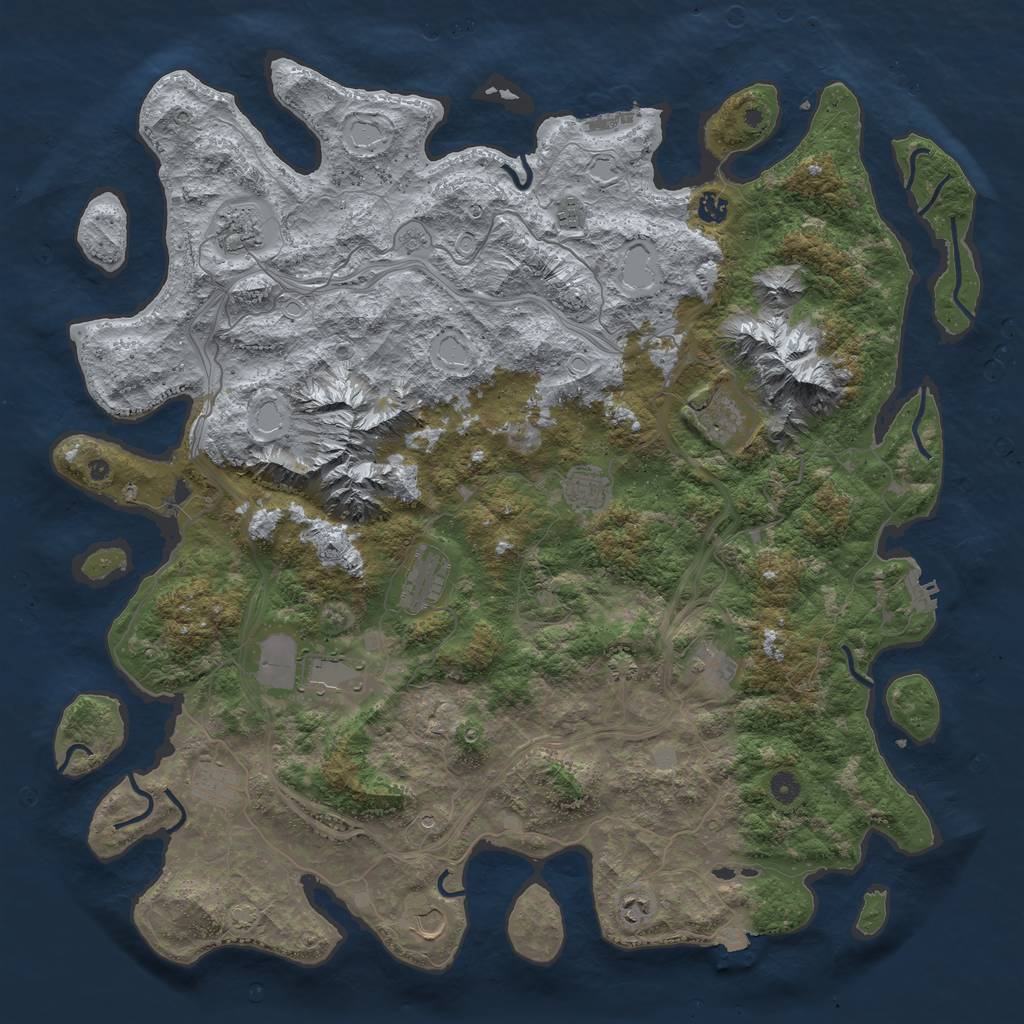 Rust Map: Procedural Map, Size: 5000, Seed: 86, 19 Monuments