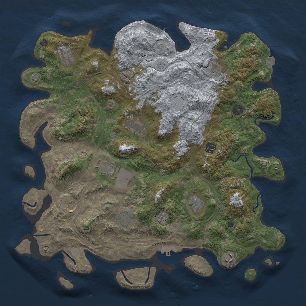 Rust Map: Procedural Map, Size: 4250, Seed: 1561078390, 18 Monuments