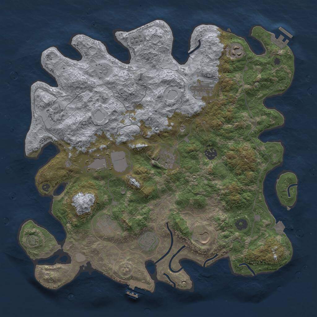 Rust Map: Procedural Map, Size: 4000, Seed: 2273653, 16 Monuments