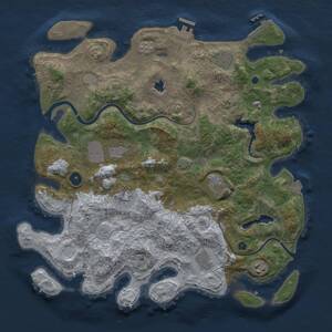Thumbnail Rust Map: Procedural Map, Size: 4000, Seed: 520384257, 13 Monuments