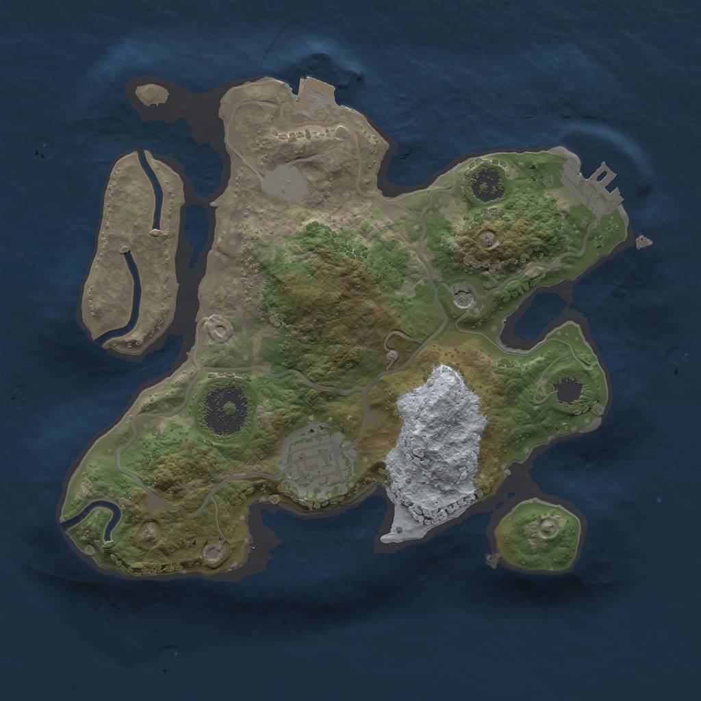 Rust Map: Procedural Map, Size: 2250, Seed: 681723458, 6 Monuments