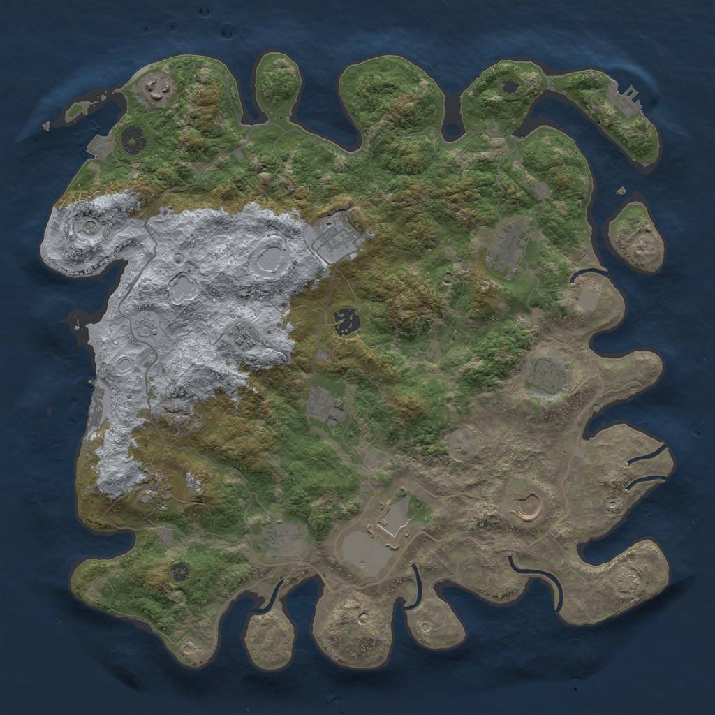 Rust Map: Procedural Map, Size: 4000, Seed: 65519041, 19 Monuments