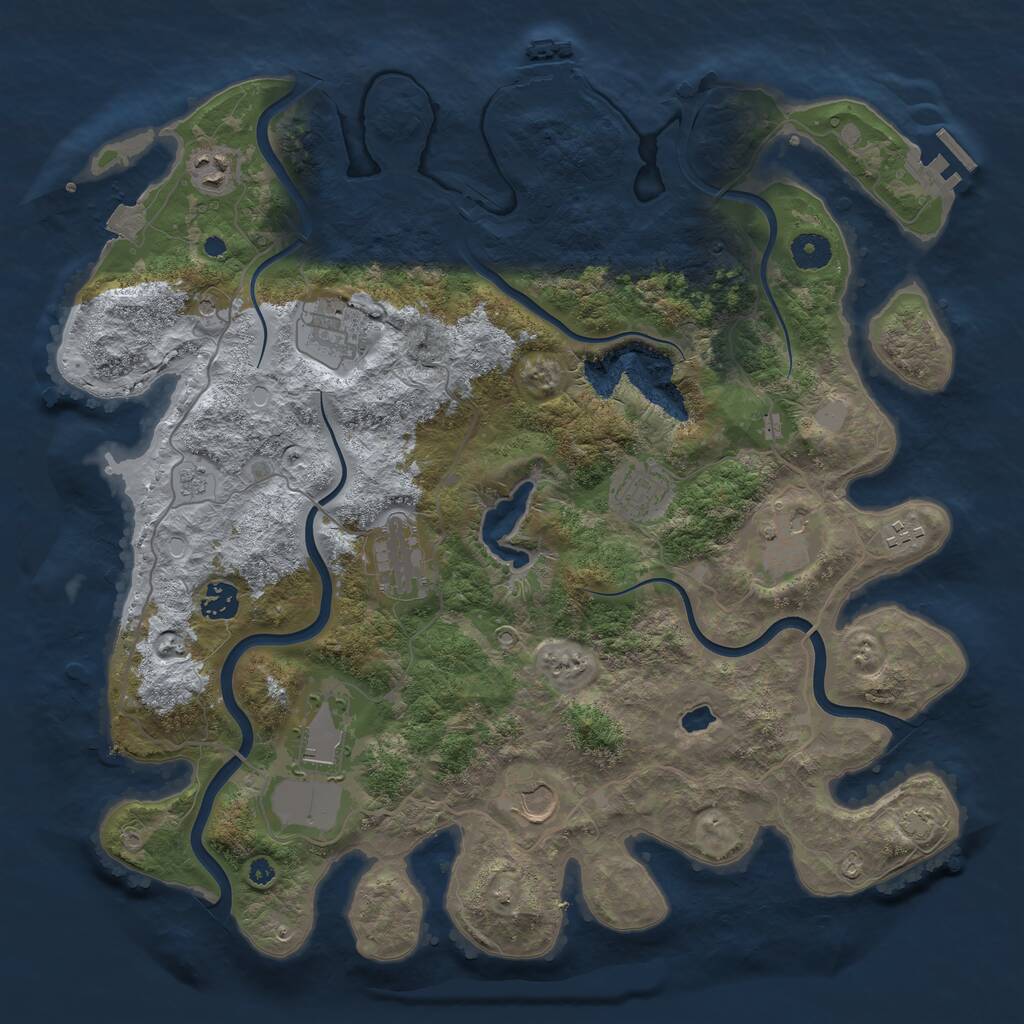Rust Map: Procedural Map, Size: 4000, Seed: 65519041, 15 Monuments
