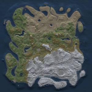 Thumbnail Rust Map: Procedural Map, Size: 4500, Seed: 8517, 15 Monuments