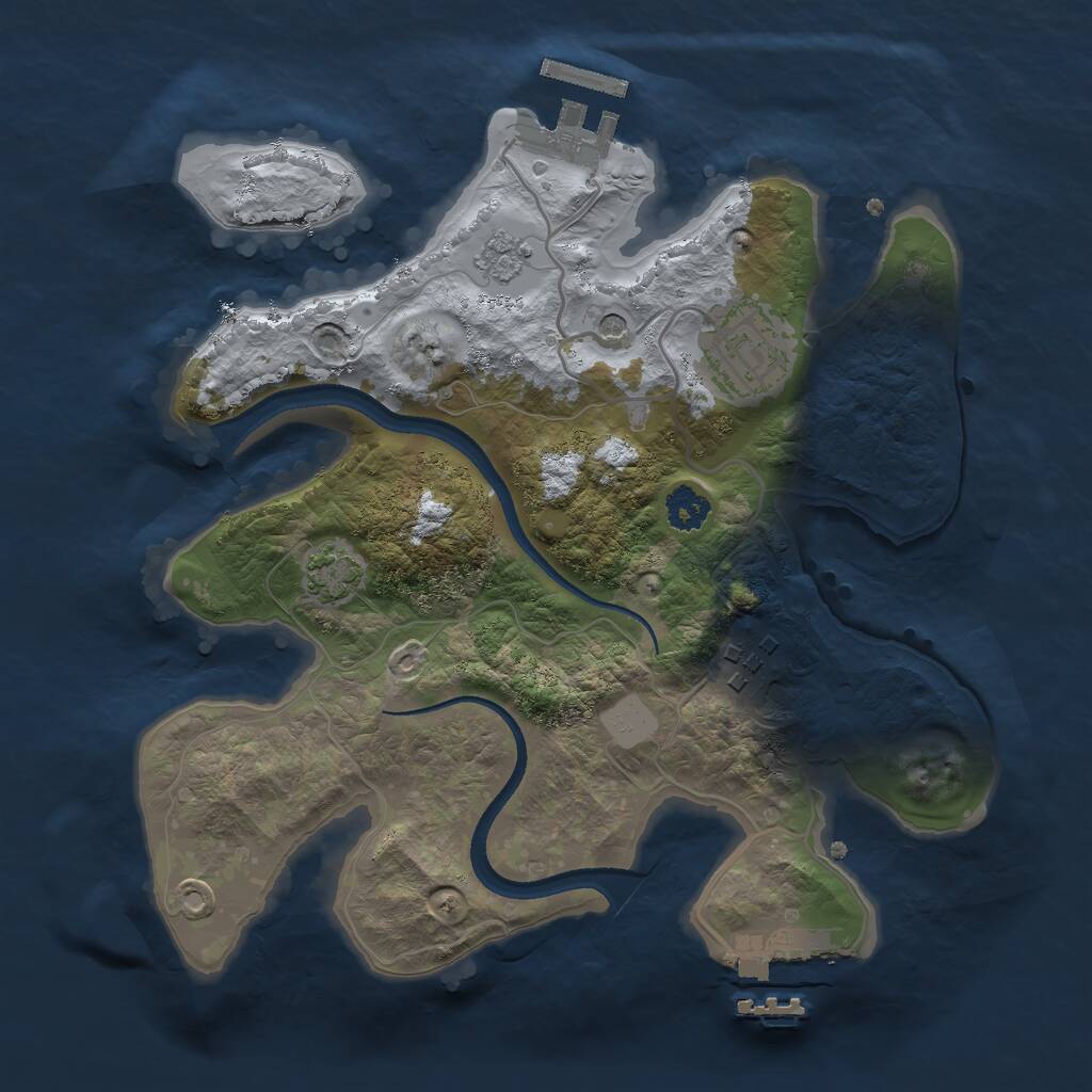 Rust Map: Procedural Map, Size: 2500, Seed: 42533, 8 Monuments
