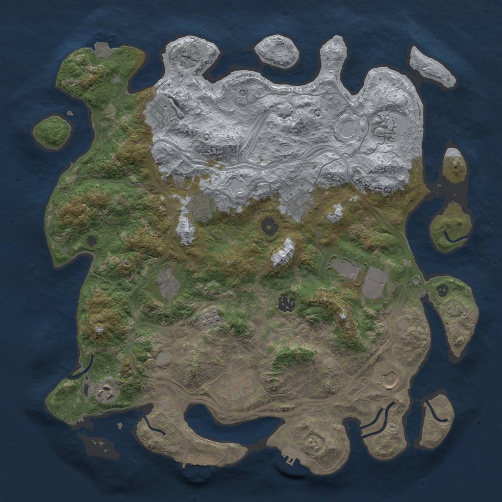 Rust Map: Procedural Map, Size: 4250, Seed: 1711469785, 19 Monuments