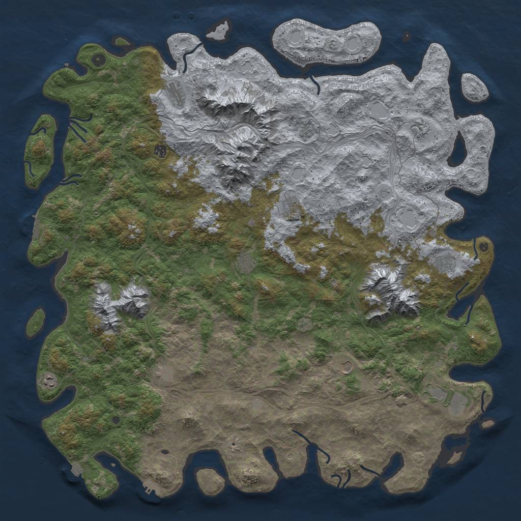 Rust Map: Procedural Map, Size: 6000, Seed: 531387275, 19 Monuments