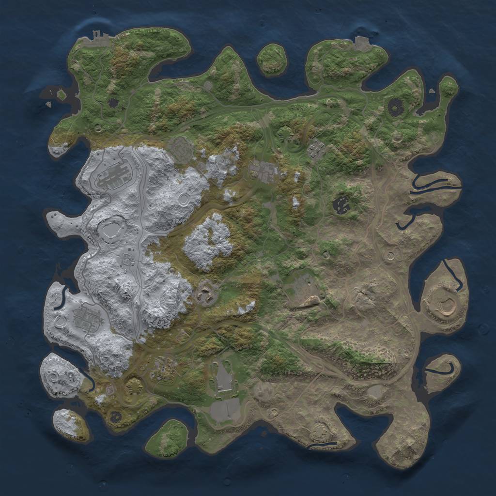 Rust Map: Procedural Map, Size: 4250, Seed: 9358322, 18 Monuments