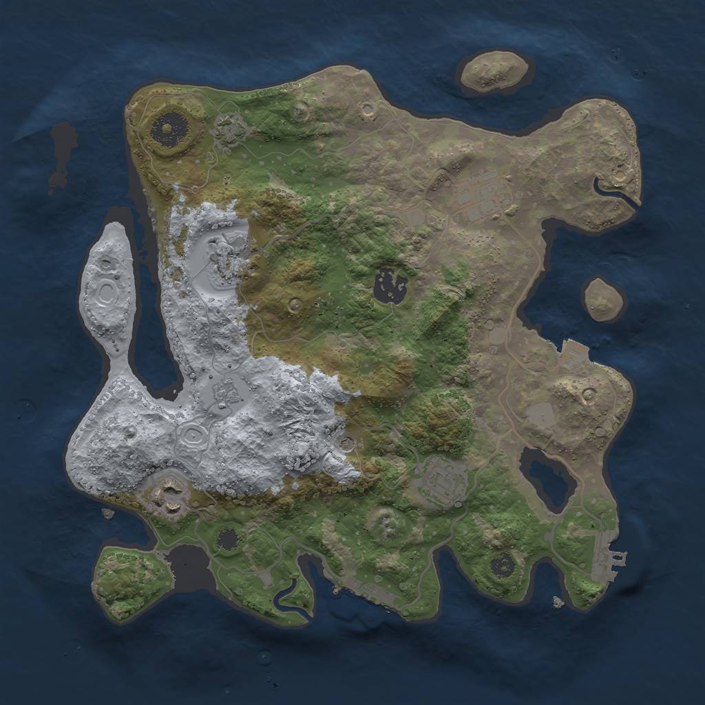 Rust Map: Procedural Map, Size: 3000, Seed: 21661611, 13 Monuments