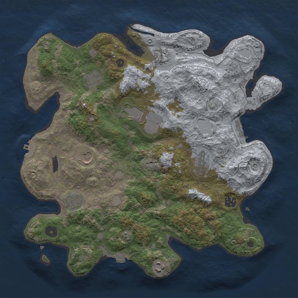 Rust Map: Procedural Map, Size: 3750, Seed: 753635, 16 Monuments