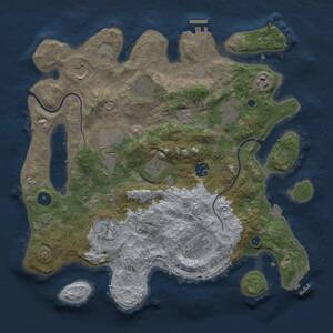 Thumbnail Rust Map: Procedural Map, Size: 3650, Seed: 660336433, 16 Monuments