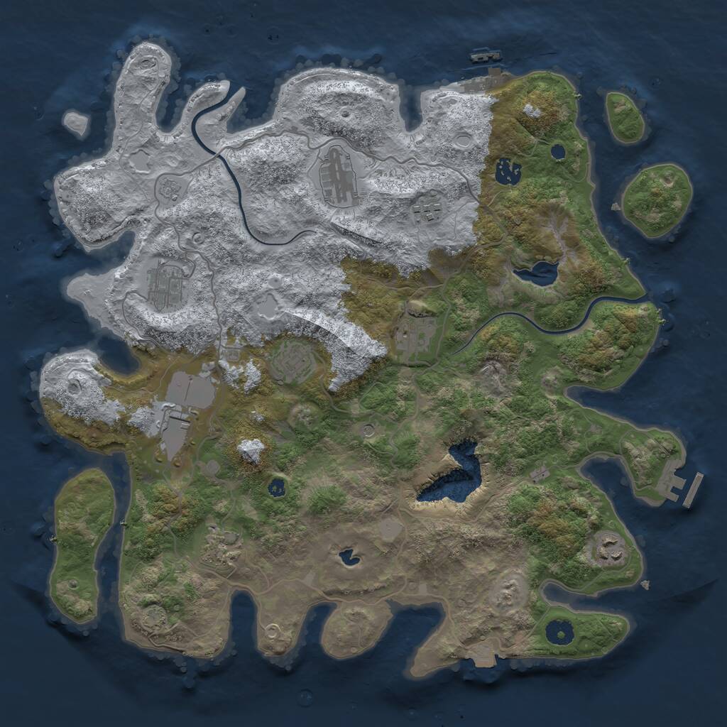 Rust Map: Procedural Map, Size: 4000, Seed: 38977098, 15 Monuments