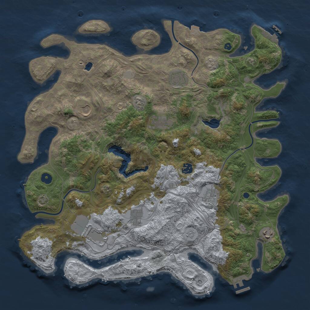 Rust Map: Procedural Map, Size: 4250, Seed: 761420674, 15 Monuments