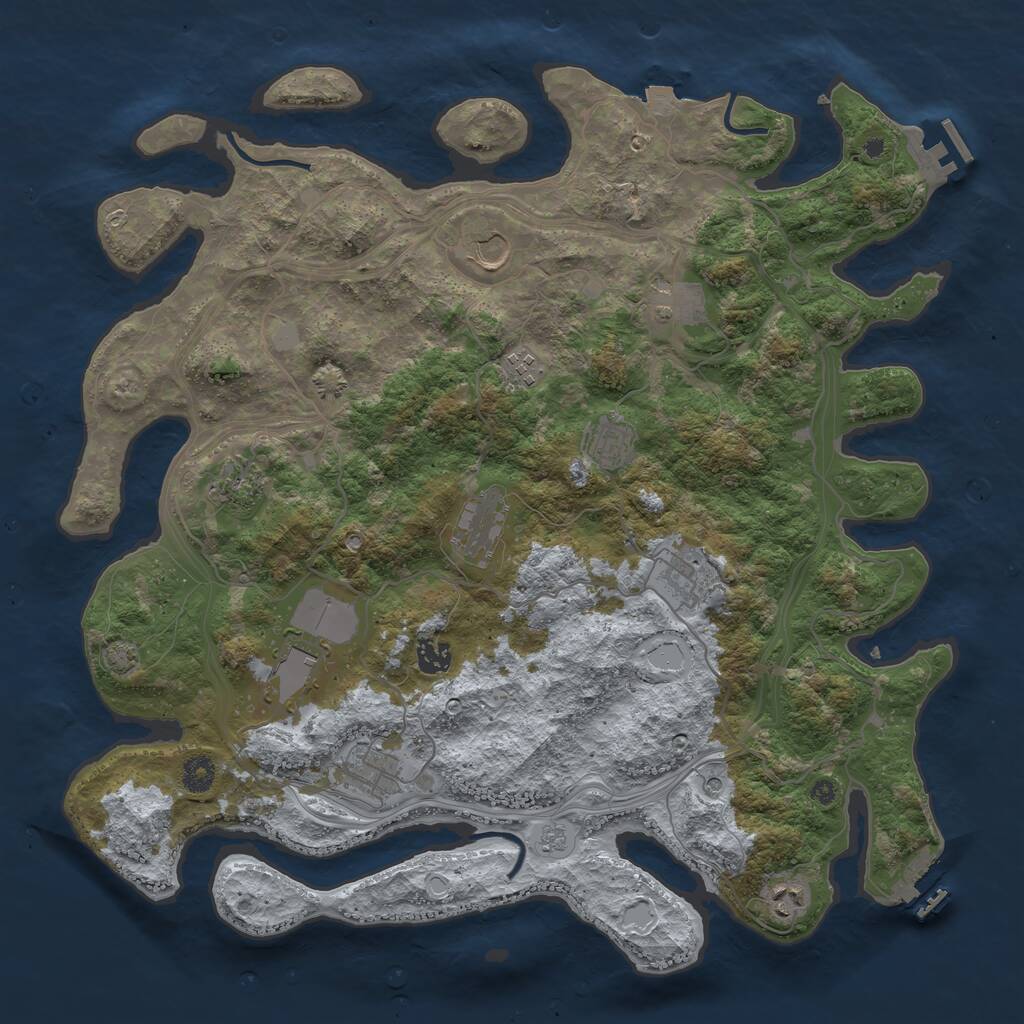 Rust Map: Procedural Map, Size: 4250, Seed: 761420674, 17 Monuments