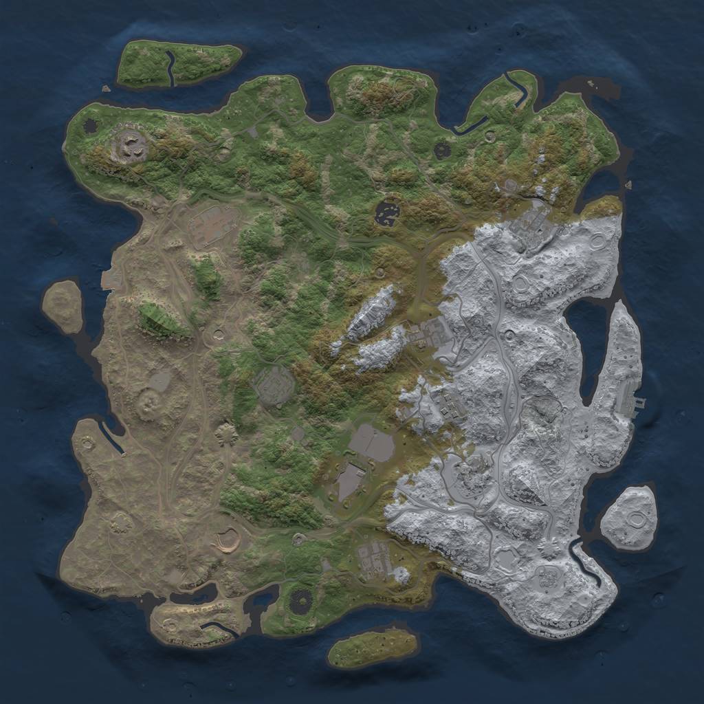 Rust Map: Procedural Map, Size: 4250, Seed: 1639256290, 18 Monuments