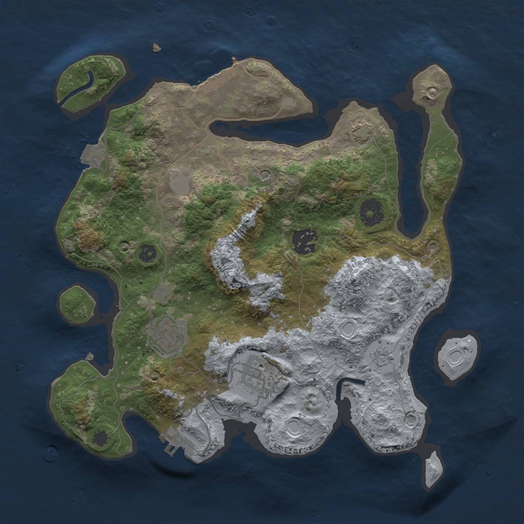 Rust Map: Procedural Map, Size: 3000, Seed: 29844, 11 Monuments