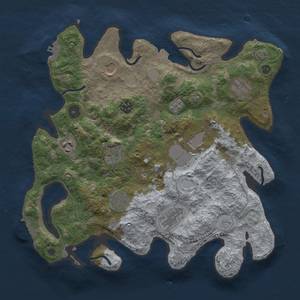Thumbnail Rust Map: Procedural Map, Size: 3500, Seed: 1993909366, 17 Monuments