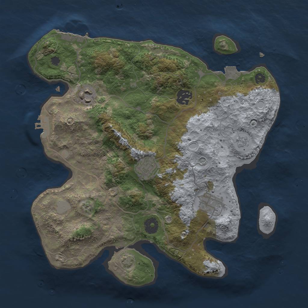 Rust Map: Procedural Map, Size: 3000, Seed: 67577, 12 Monuments