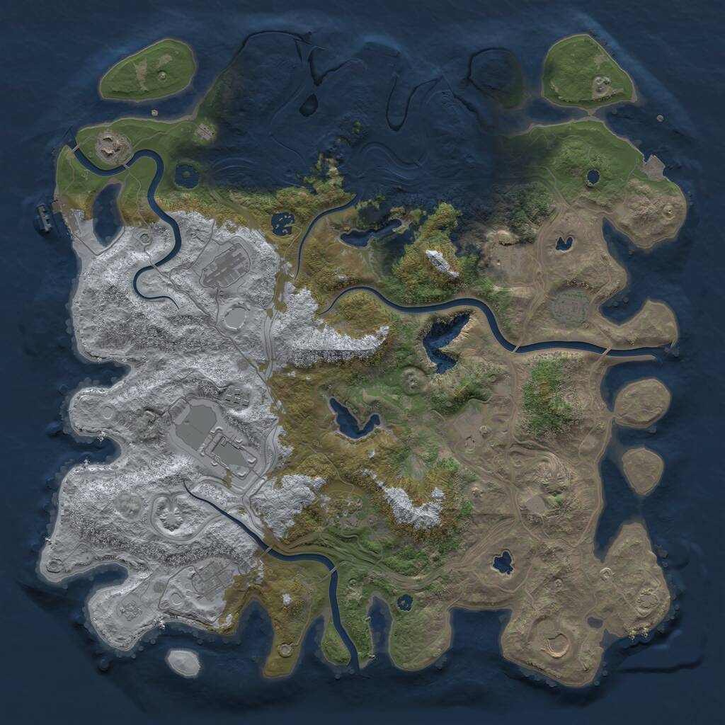 Rust Map: Procedural Map, Size: 4500, Seed: 244769752, 17 Monuments