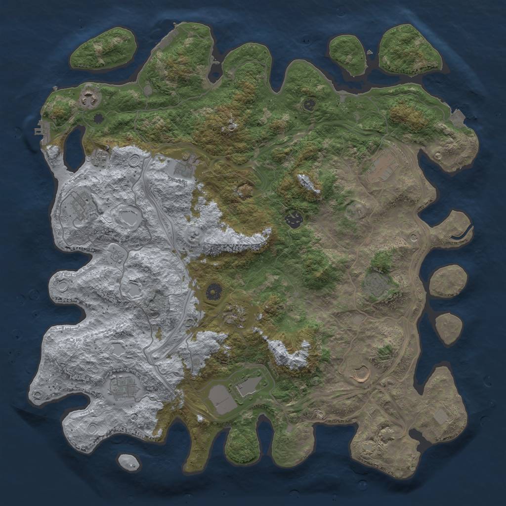 Rust Map: Procedural Map, Size: 4500, Seed: 244769752, 19 Monuments