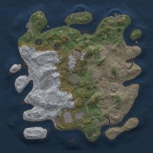 Thumbnail Rust Map: Procedural Map, Size: 3500, Seed: 343806074, 15 Monuments