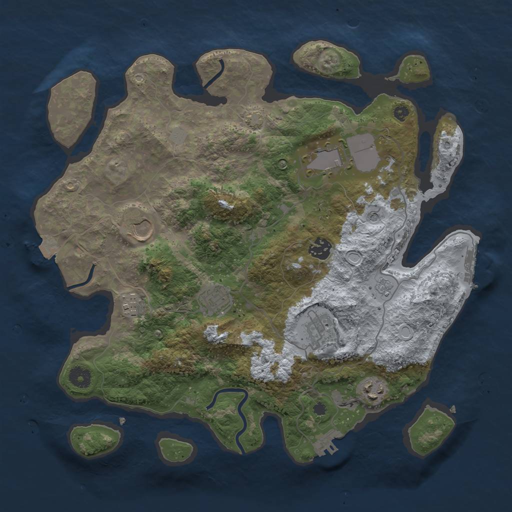 Rust Map: Procedural Map, Size: 3500, Seed: 1714669200, 15 Monuments