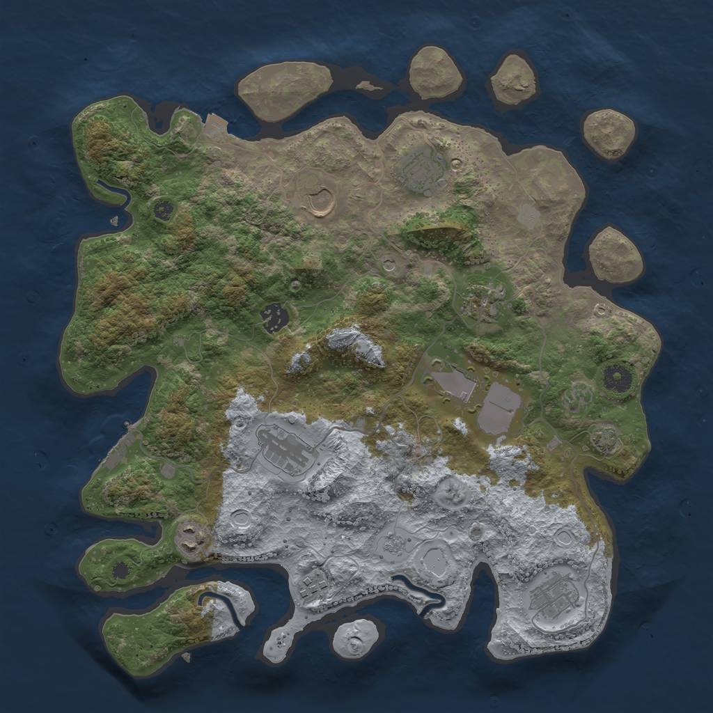 Rust Map: Procedural Map, Size: 3750, Seed: 1753815437, 16 Monuments