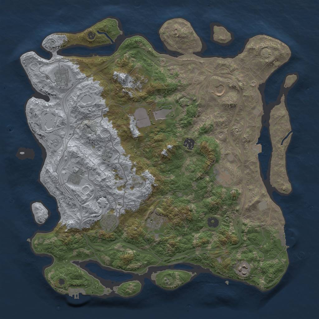 Rust Map: Procedural Map, Size: 4250, Seed: 38346009, 19 Monuments