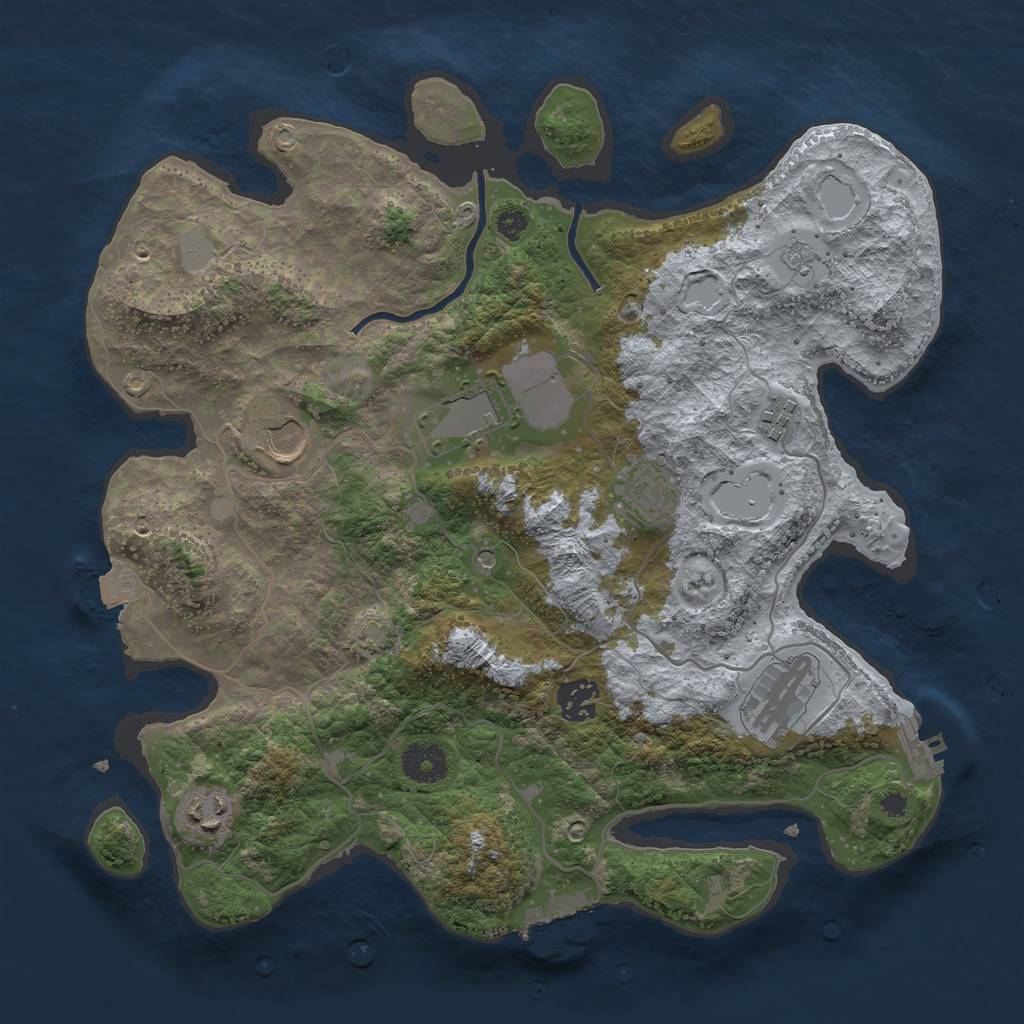 Rust Map: Procedural Map, Size: 3500, Seed: 94848, 15 Monuments