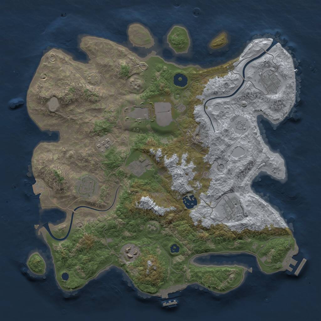 Rust Map: Procedural Map, Size: 3500, Seed: 94848, 14 Monuments