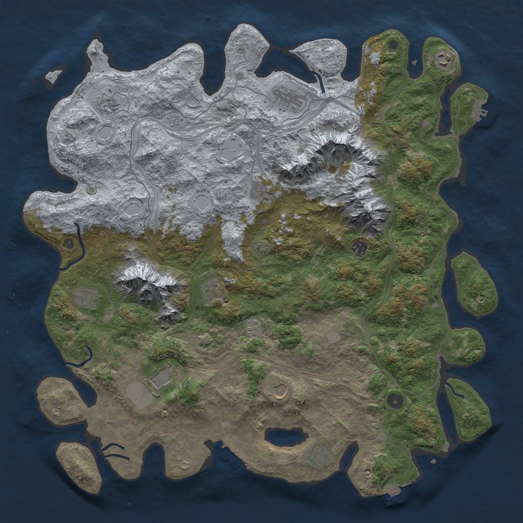 Rust Map: Procedural Map, Size: 5000, Seed: 2131655, 19 Monuments